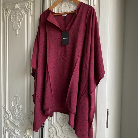 NWT Zadig Burgundy Short Kaftan - Picture 3 of 11